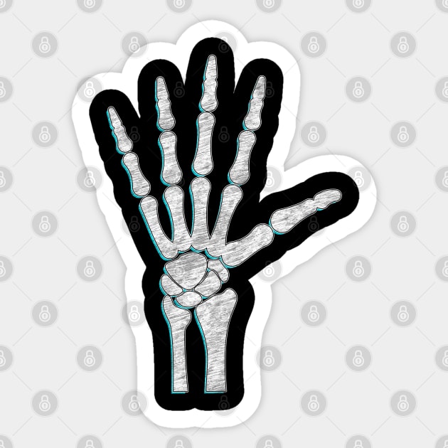 Skeleton Hand Sticker by DimDesArt